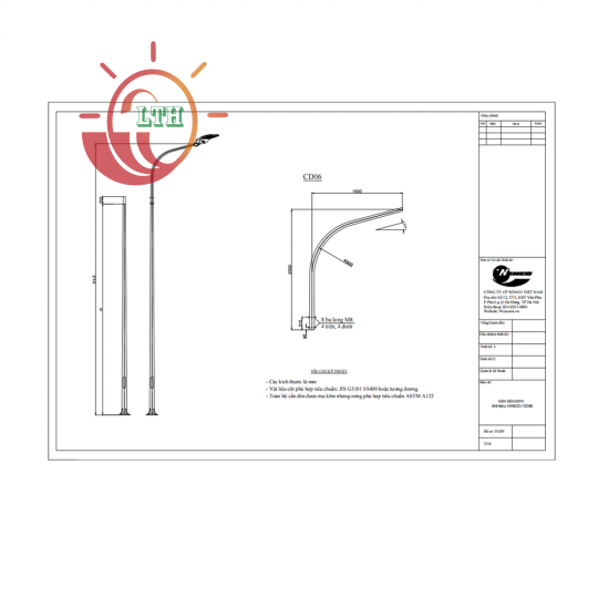 Trụ Đèn, Cần Đèn Báo Giá Theo Yêu Cầu Bản Vẽ